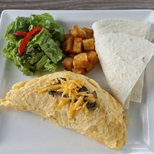 Mushroom Omelets With Cheese - Sautee mushroom & cheddar cheese.