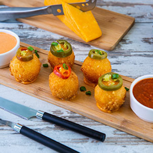 Jalapeno Cheese Balls - 6 balls  of cheddar cheese and mozzarella with jalapenos