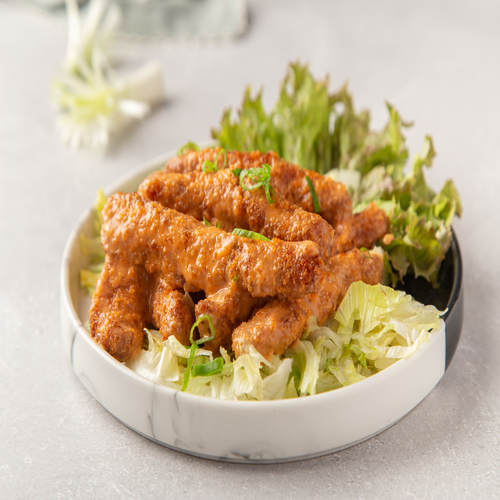 Dynamite Chicken Fingers - 8 Pieces chicken fingers with marinated of spices and coated of two sauces combination