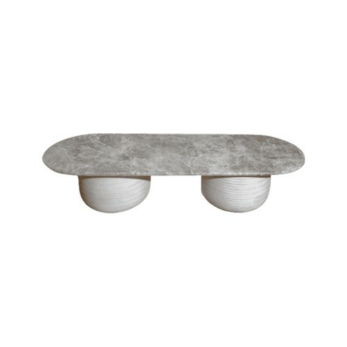 Ice Blue Outdoor Coffee Table - With White Porcelain Rounded Legs
Dimensions: 60x174x38 cm