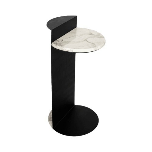 Bas Kw  - White Marble Side Tables - Dimensions : 37.5x36x63 cm