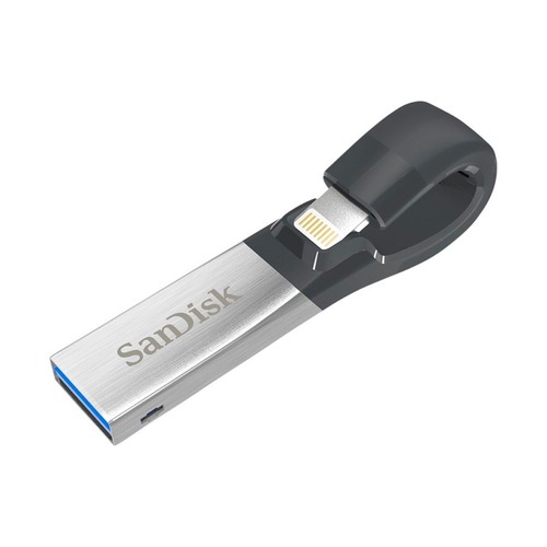 3       محرك أقراص فلاش SanDisk iXpand - سعة 16 جيجابايت/ 70 ميجابايت/ثانية/ Lightning/ USB 3.0/ فضي - سعة التخزين: 16 جيجابايت نوع الواجهة: يو اس بي 3.0، لايتنينج اللون : فضي وأسو