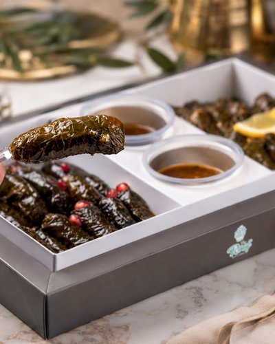 Grape Leaves, Pomegranate Molasses and Lemon