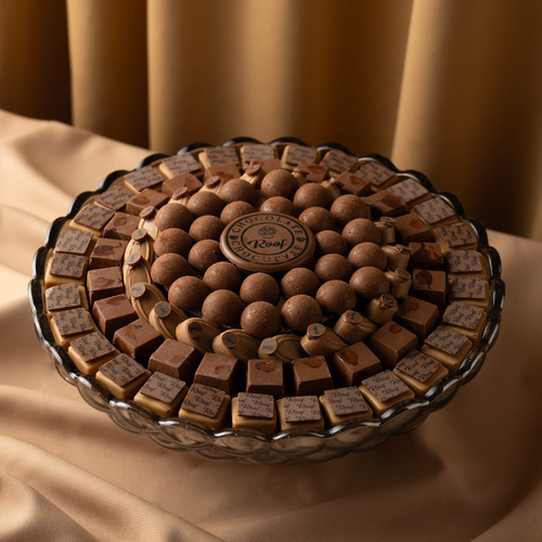T3 Cocoa Tray - صينية كاكاو كرستال مع كيلو كاكاو بحشوات مختلفة سولتي كرمل مع بودرة الكاكاو ، برلين بندق، رهش كاكاو ،ويفر كرانشي