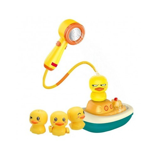 Duck Game With Shower - ⁃ Runs on battery ⁃ A game and entertainment for the baby at bath time ⁃ Safe and high quality ⁃ Reduce the child's fear and love for bathing ⁃ It consists of four ducks in different ways + a shower