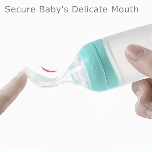 Transparent silicone baby spoon