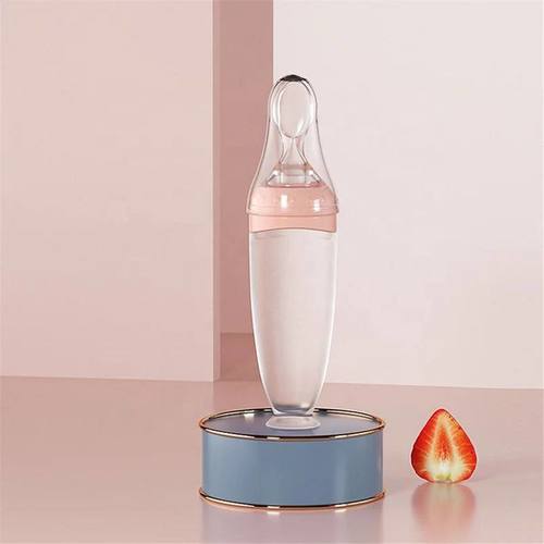 Transparent silicone baby spoon