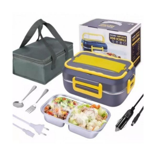 Electric lunchbox - Electric lunchbox
 - The product includes:
 (Gunt - Qafshah - Fork - Black electrification of the car - Black electrification of the house - Inner plate)
 - You don't want the food to cool down, heat the food while you're sitting
 It works on charging the car
 - It works to charge the house
 Heating time is 20 minutes
 - Watertight and heat-retaining
 - You can convert the case into an iPhone base
 - Sturdy design and high quality
 Product sizes are in the post