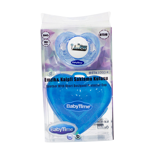 Natural anti-bacterial pacifier with heart cover BT 510 - Against bacteria Age : +18 months