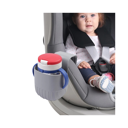 Cup holder for car seat - Foldable side handle Made of food safe materials Easy to wash Used for hot and cold drinks Top handle for easy transport