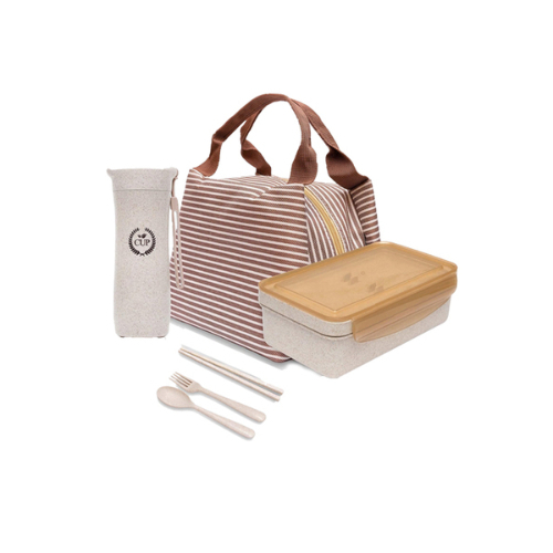 Lunch bag set - Lunch bag set 
 Lunch box + spoon + spoons - A special bag that collects all the contents - Suitable for trips and travel - Suitable size shown in pictures