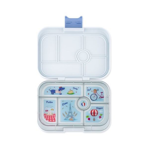 6-Compartment Lunch Box - Practical Design Silicone-Lined Lid: Makes it leakproof. Easy-to-Open and Close Latch 6 Compartments Easy to Clean Dishwasher Safe: Top rack only. Hand washing the outer shell is highly recommended. High Quality, Durable & Lightweight BPA-Free Lightweight Dimensions: Approximately 8.5 × 6,5 × 1.8 inches; weighs 0.45  K\G.