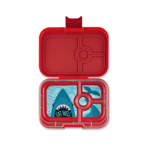 4-Compartment Lunch Box - Practical Design Silicone-Lined Lid: Makes it leakproof. Easy-to-Open and Close Latch Four Compartments Easy to Clean Dishwasher Safe: Top rack only. Hand washing the outer shell is highly recommended. High Quality, Durable & Lightweight BPA-Free Lightweight Dimensions: Approximately 8.5 × 6 × 1.8 inches; weighs 1.1 lbs.