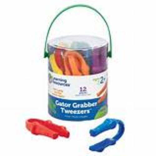 Gator Grabber tweezers - Gator Grabber Tweezers Sized for even smaller hands and great for developing the pincer graspthe key to fine motor skills! Includes 12 adorable tweezers (in 6 colors) in resealable bucket with handle. Measure 4 inchL. Toddlers (Ages 2+).