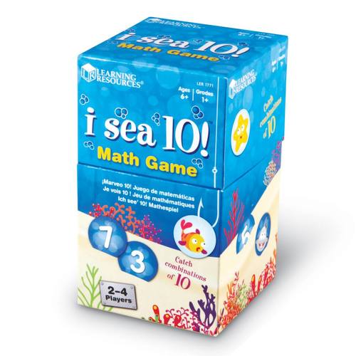 I Sea 10! - NUMBER SENSE: Strengthen number sense with this 10-based game. EDUCATIONAL & FUN: Builds addition and social skills. EASY TO LEARN: Make combinations of number cards to add up to 10. Player with the most 10s wins. EVERYTHING YOU NEED: Includes 90 number cards and 10 Shark cards. GREAT FOR SCHOOL AGE KIDS: Ideal for ages 6 and up.