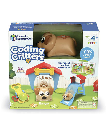 Coding Critters (Dog) - Code along with your first coding friends and their screen-free storybook coding adventure. Play fetch, hide and seek, and more with curious Scamper and sneaky Sneaker Design your own endless coding challenges with the 22-piece pet play set Play mode simulates real pet. Toy of the Year Award winner for children ages 4 and up