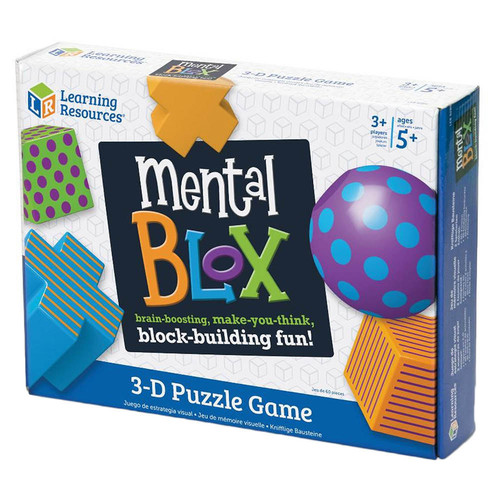 Mental Blox - Stack, pattern and match the multicolor shapes, but don’t be fooled by these endlessly enjoyable blocks mean brain-boosting business Mental Blox help children practice following verbal instructions, asking questions and build critical thinking skills. Activity cards provide children with examples of what to build AT HOME LEARNING: Mental Blox is a great addition to keep your kids learning at home, while having fun! 40 PIECE SET: This logic game includes 20 chunky plastic blocks, 20 activity cards, an activity guide. Suitable for ages 5 years and up.