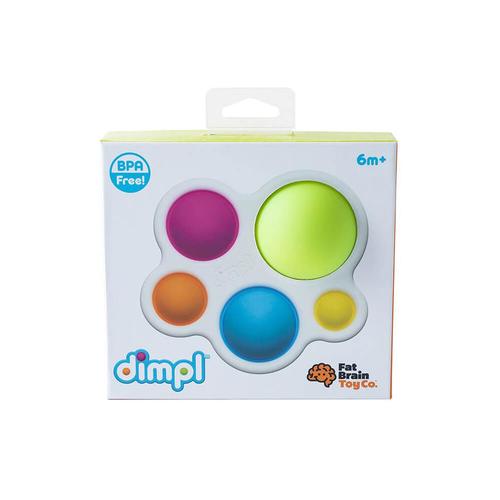 Dimpl - Little fingers can’t resist these beautiful buttons! Built safely into the sturdy ABS plastic frame are five vibrant silicone bubbles in varying sizes and colors. Push and pop them in and out. Poke them, prod them, count them, and name their colors.