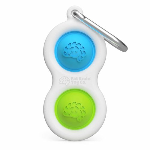 Simpl Dimpl (Blue/Green)) - A UNIQUE KEYCHAIN FEATURING SILICONE FIDGET BUTTONS; Endless hours of fidget fun! FIDGETY FINGERS CAN’T PUT IT DOWN! Mini clip easily attaches to keys, purse, backpack. GREAT FOR AGES 3 TO ADULT; Buttons made of food-grade silicone; Frame made of quality ABS plastic. ENCOURAGES TACTILE STIMULATION, calmness, concentration; A simple delight that’s hard to resist! AVAILABLE IN 4 COLOR COMBINATIONS; Frustration-free packaging.