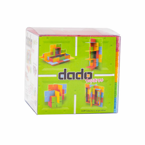 Dado Square - Inspiring complex thought through simple design. Facilitates unlimited imaginations, problem-solving growth. Explore architectural principles -proportion, balance, structure, color. A perfect fit for child hands – generous size, easy to connect. 35 three-inch interlocking squares within each set! Made of durable, heavy-duty food grade plastic.