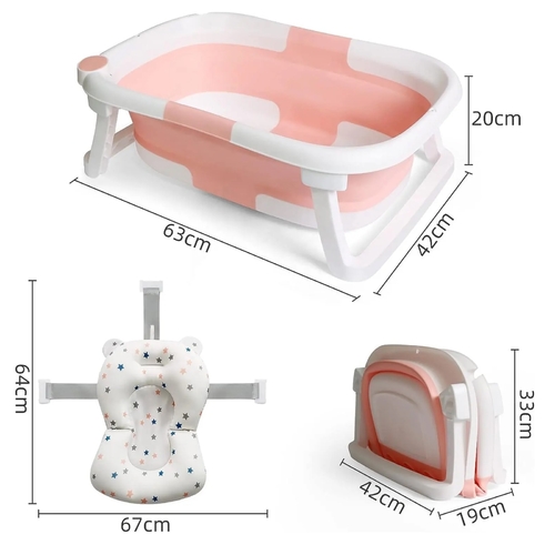 Foldable basin with pillow