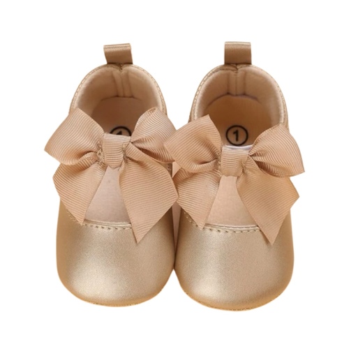 Gold Shoes with Ribbon