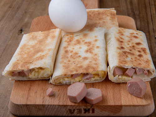 Saj Eggs With Hot Dog Pie