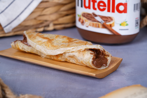 Chapati With Nutella - A piece of chapati stuffed with Nutella