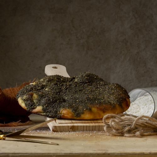 Cheese Pie Covered With Thyme In The Oven