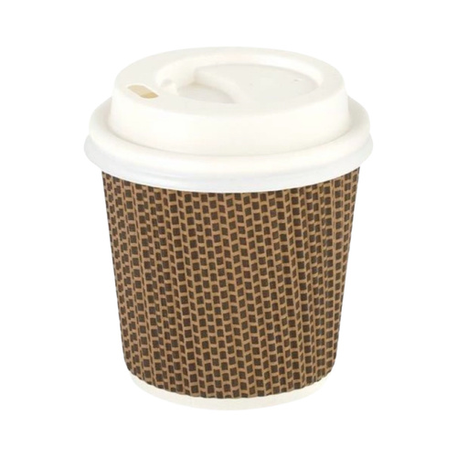 4 oz Ribbed Paper Cups with Lids 20 Count