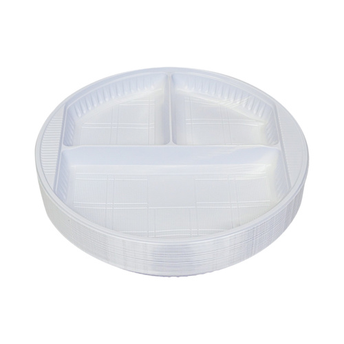 Round plastic plate divided No. 22 - Plastic round plate divided No. 22, 50 pieces