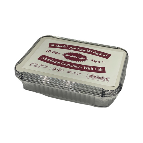 Aluminum containers with lids - No.83120 10 pieces