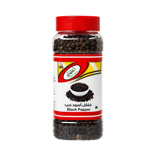 Black papper - Natural whole black peppercorns that add strong heat and flavor, perfect for fresh grinding.

Weight: 250g