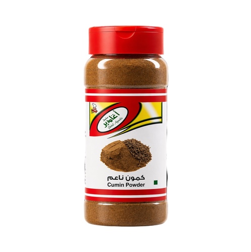 Cumin Powder - Premium Cumin Powder by Sahel Agadeer, finely ground and packed to preserve its rich aroma and authentic flavor. Perfect for enhancing a wide range of dishes including rice, meat, chicken, and soups. An essential spice for every kitchen.


Weight: 250g