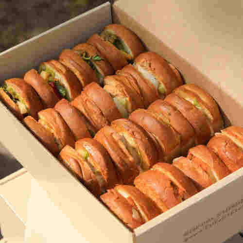 Mini Brioche Box - 20 pcs - A selection of 20 mini brioche sandwiches of your choice—perfect for sharing