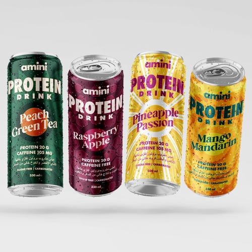 Carton 24 X 330ml Amini Protein Mix Flavors Sugar Free - Mango Mandarin Flavor 6 x 330ml Raspberry Apple Flavor 6 x 330ml Pineapple Passion Flavor 6 x 330ml Peach Green Tea Flavor 6 x 330m
20 Grams of Protein/Can Sugar Free Zero Fat Zero Carb