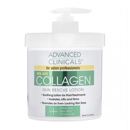 Products.Q8 co. - Advanced Clinicals collagen cream 454g - Moisturizes, tightens and enhances the skin with collagen and unifies its color, contains green tea, aloe vera and chamomile