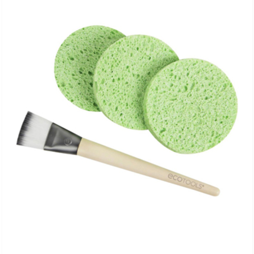 Products.Q8 co. - Eco tools facial mask mates - The FACIAL MASK MATES set is specially designed for an at home spa facial experience. This set includes a Mask Applicator Brush + 3 Mask Remover Sponges.