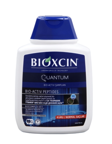 Products.Q8 co. - Bioxcin Quantum BIO Active PEPTIDES Shampoo  - Dry/Normal HAIR - 300ML - It helps prevent hair loss in
continuous and regular use, refreshes hair and gives resistance, fullness and
shine.
-
A healthy shampoo against hair loss