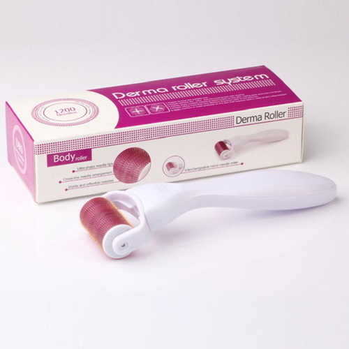 Products.Q8 co. - DermaRoller 1200 Titanium Needles for body - Derma rollers have become increasingly popular over the last decade, and many women and men use them as part of their skincare regime. It has proven results that indicate that over time this product not only helps you attain glowing skin but also decreases any further requirements or procedures to add to control your aging skin.