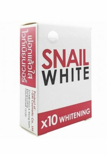 Products.Q8 co. - Snail White Soap x10 Whitening - The mixture of Glutathione and Snail secretion and selected vitamins that will promote skin nourishing, whitening, reduce acnes and dark spots, whiten the skin tone that dull and dark tone. Whitening, Dark Spots Damage Skin Face & Body

You can see the result as you use it on a regular basis.

DIRECTIONS:
For facial soap, make bubbles and apply on to face then leave it for 1 minute, then rinse, your face will whiten, reduce Acne and dark spots, and control excessive oil to make your facial skin look healthy.

For body soap, make bubbles and apply on to body and leave it for 3 minutes to let the skin absorb vitamins then gently rub skin to easily remove scurf, leaving just the healthy skin.