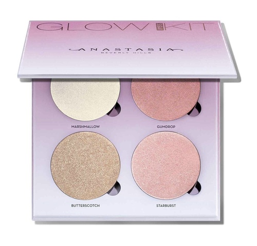 Products.Q8 co. - Anastasia Beverly Hills Sugar Glow Kit - Anastasia Beverly Hills Sugar Glow Kit is a professional-quality powder highlighter glow kit featuring 4 pink-toned shades that deliver intense luminosity. Featuring a lightweight, refined formula, each shade in this must-have face makeupcollection delivers buildable coverage with a metallic-lustre finish. The 4 shades in this glow-boosting highlighter makeup kit are ideal for all skin tones and can be used anywhere on the face, body, and eyes. 

Shades included:Marshmallow (White pearl)  Gumdrop (Duo chrome pink lilac)  Starburst (Icy pink)  Butterscotch (Honey gold)