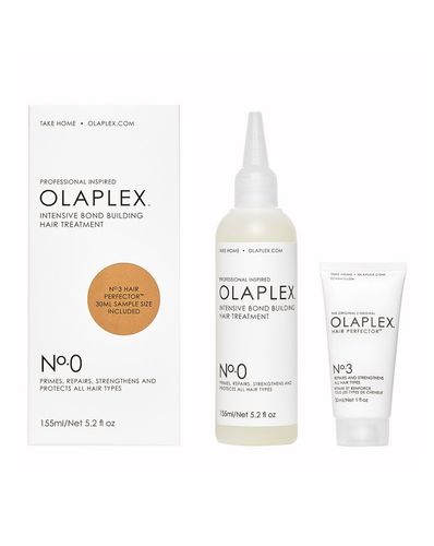 Products.Q8 co. - OLAPLEX No 0 Intensive Bond Building Hair Treatment Kit( 155ml, 30ml ) - A supercharged addition to the range, the No. 0 Intensive Bond Building Hair Treatment has the highest dose of patented OLAPLEX technology in any take-home product. Intended to work as a two-part process, the restorative No. 0 formula acts as a primer to the No. 3, amplifying the efficacy of both treatments to rebuild hair bonds, strengthen and protect your hair's integrity. As always, the star ingredient is bis-aminopropyl diglycol dimaleate – sounds science-y but it will restore and repair chemical-treated, heat-ridden hair. Working its magic on all hair types and textures – as the whole OLAPLEX line does – this treatment works even if you’ve never tainted your locks with colour or tongs, but it's most beneficial to intensely damaged lengths; the more often No. 0 is used, the healthier your hair will become. We're obsessed!   How to use :   No. 0 bottle should last 3-6 applications, based on hair length and density.Apply the No.0 to dry hair. Comb the product through to ensure saturation from root to tip. Wait 10 minutes, then apply OLAPLEX No.3 Hair Perfector directly on top of No.0. Comb again to saturate thoroughly, then let the treatment sit for another ten minutes. This treatment is a minimum of 20 minutes, though, just like the No.3 on its own, more significant results occur when keeping it on longer! Once completed, rinse, shampoo, and condition. We recommend the OLAPLEX No. 4 Shampoo and OLAPLEX No.5 Conditioner