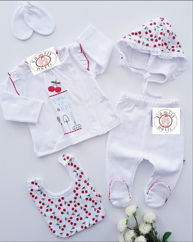 Products.Q8 co. - T-0011/ baby cherry set - 1 - 3 Months  
 
100% cotton raw from Turkey