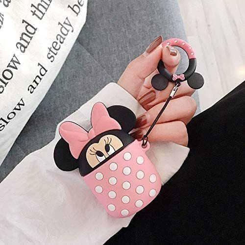 Products.Q8 co. - Ultra Thick Soft Silicone Pink Minnie Mouse Cup Case Finger Loop for Apple Airpods 1 2 - كڤر حمايه لسماعات الايفون