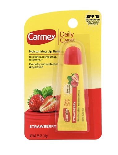 Carmex, Daily Care, Moisturizing Lip Balm, Strawberry, SPF 15