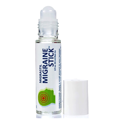 Products.Q8 co. - Migrastil Migraine Stick Roll-on - 10 ml - Migrastil's Migraine Stick provides cooling relief. Use it at the first sign of a migraine to help take the edge off. Migraine Stick's special formula also helps with occassional migraine-related nausea. Created by migraine sufferers for migraine sufferers, it contains just four natural ingredients: Peppermint Essential Oil Spearmint Essential Oil Lavender Essential Oil Fractionated Coconut Oil