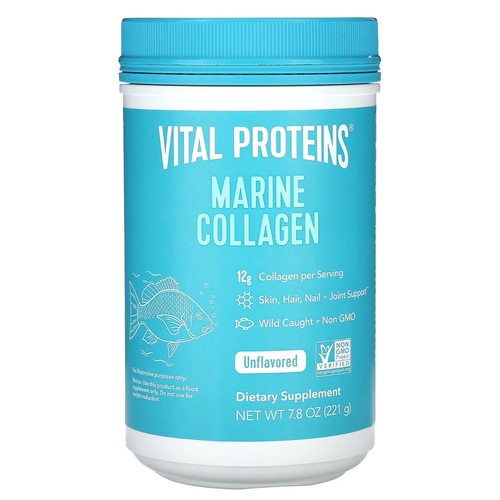 Products.Q8 co. - Marine Collagen, Unflavored ( 221g) - Sourced from wild-caught white fish, our pescatarian-friendly Marine Collagen helps support healthy hair, skin, nails, bones and joints. Just add to your favorite beverage or recipe and enjoy! 
 
 Suggested use Combine 1-2 scoops with 8 fl oz of liquid, mix thoroughly.