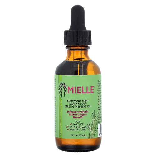 Products.Q8 co. - mielle scalp & hair strengthening oil, Rosemary mint, 59ml - Infused with Rosemary Mint, and Biotin to invigorate the hair and scalp to encourage healthier, stronger, longer hair while providing shine and smoothing split ends. Great for hair of all types and textures, protective styles including braids and weaves and chemically treated hair.Helps improve length retention Invigorates & nourishes hair follicles Conditions dry scalp Smooths split endsFor:Daily Use Scalp Treatment Split End Care