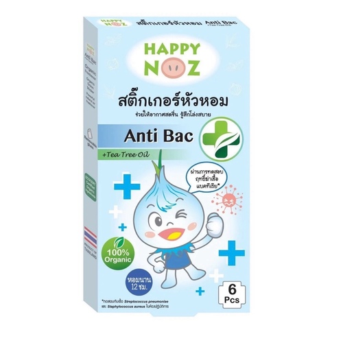 HAPPY NOZ ORGANIC ONION STICKER ANTIBAC + TEA TREE